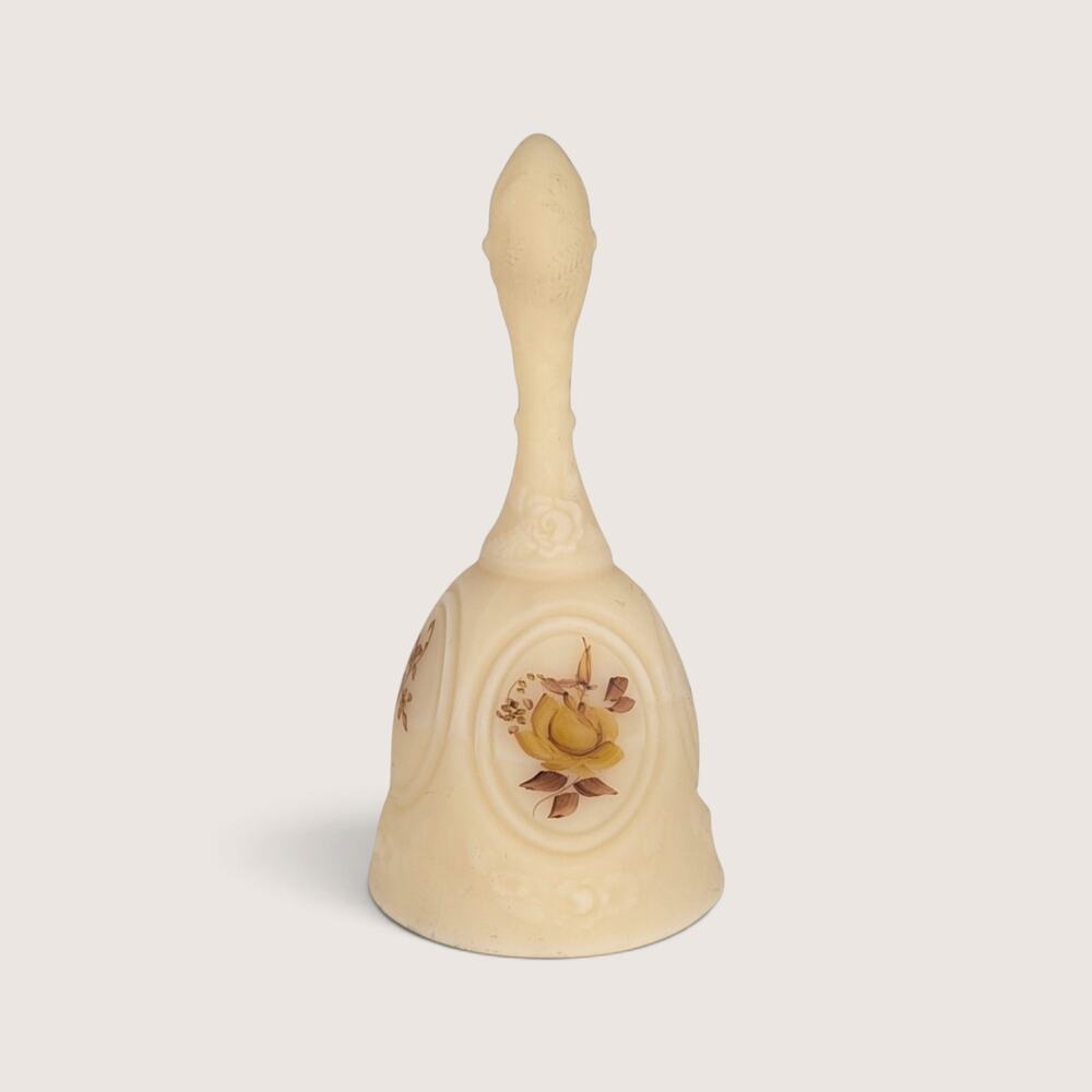 Vintage Fenton Hand Painted Satin Glass Bell Pam Bibbee